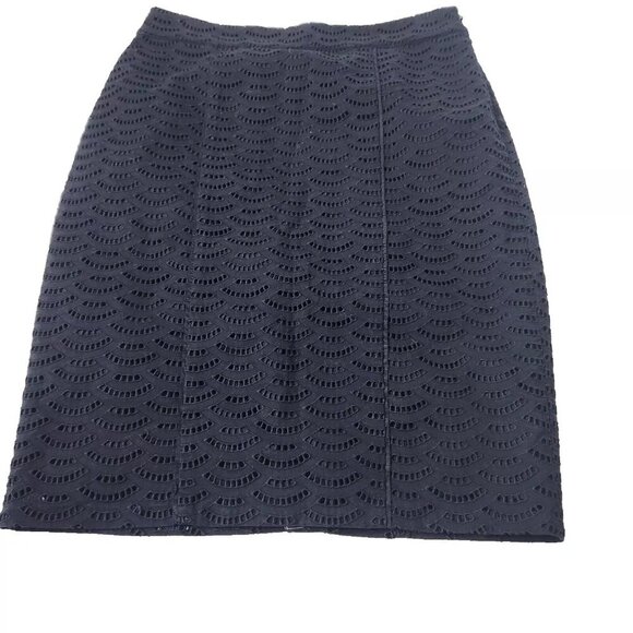 Ann Taylor Women's Size 4 Petite Navy Eyelet New Skirt - Picture 1 of 6